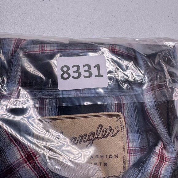 Wrangler Western Shirt Mens Medium Black Plaid Pearl Snap Cowboy Ranch Farm Work - Picture 10 of 10